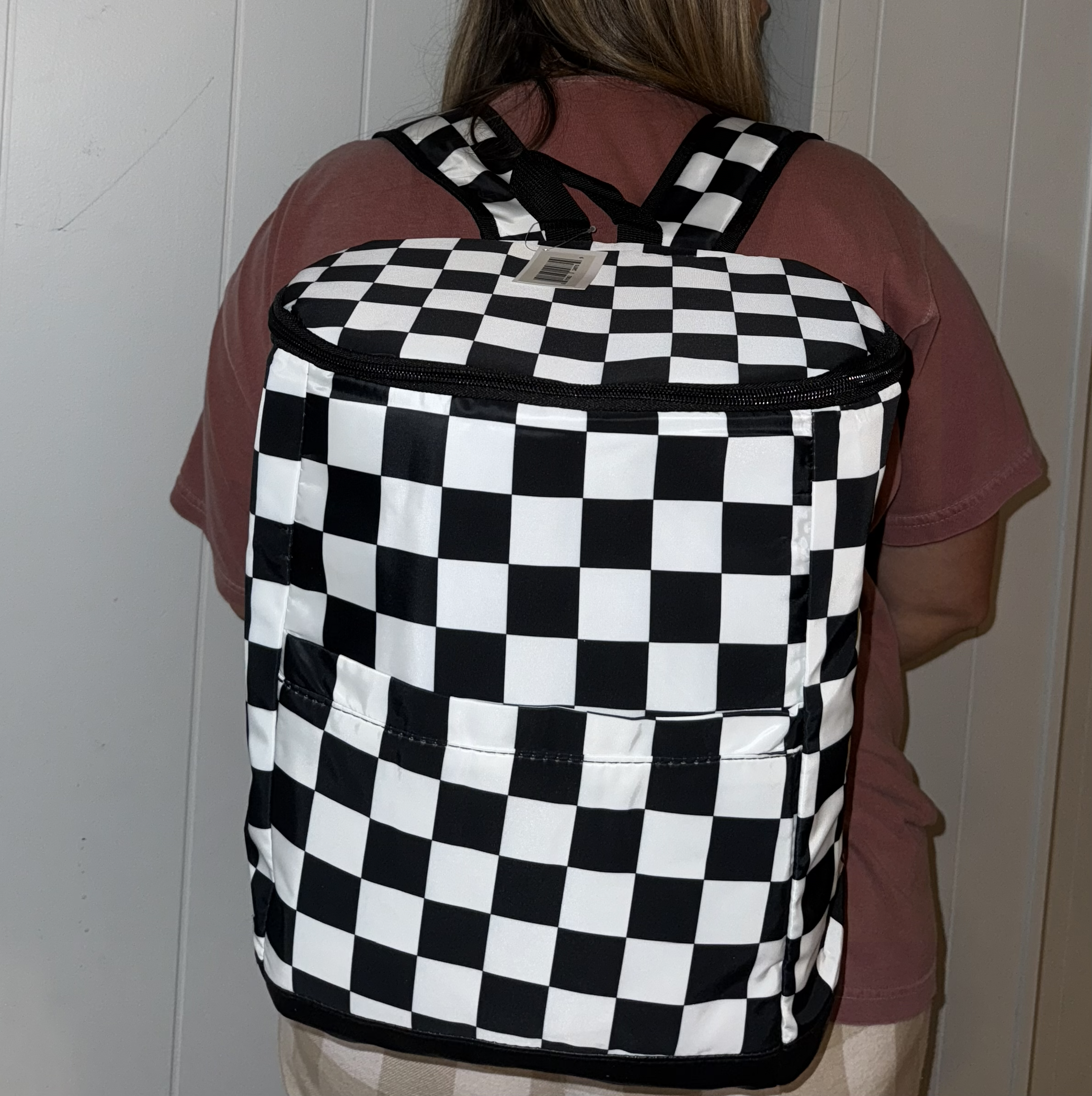 Checkered Backpack Cooler