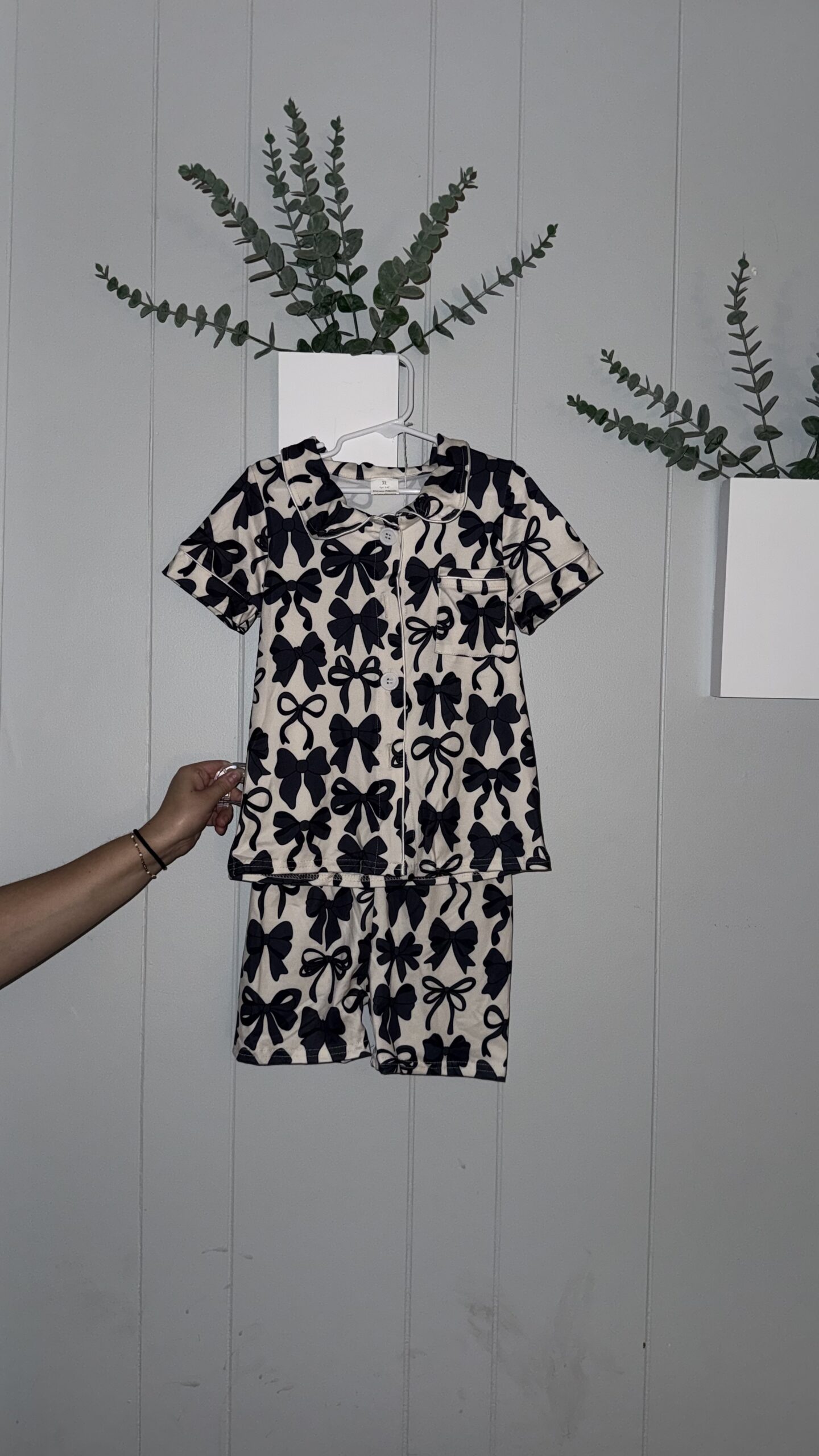 Black Bows Shorts PJ Set
