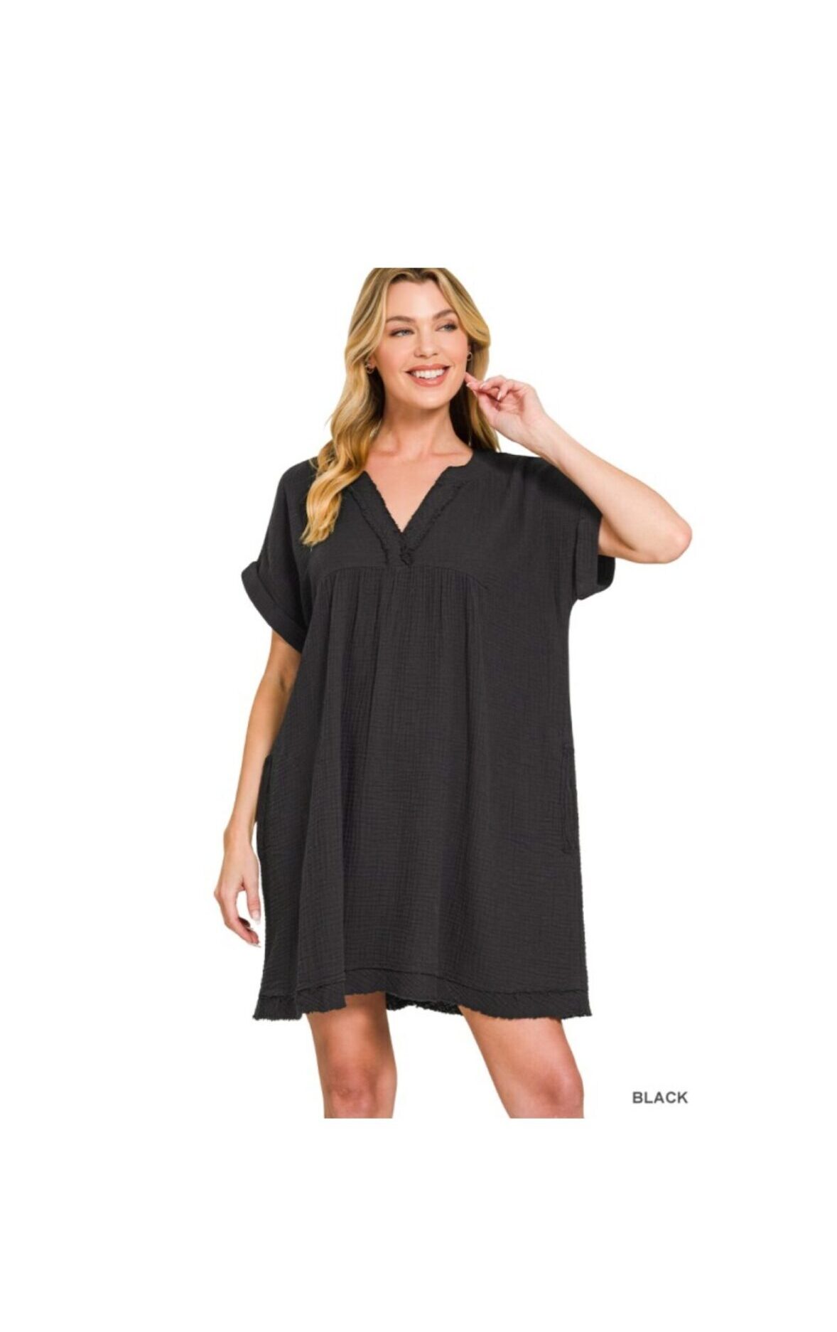 Black V-Neck Dress