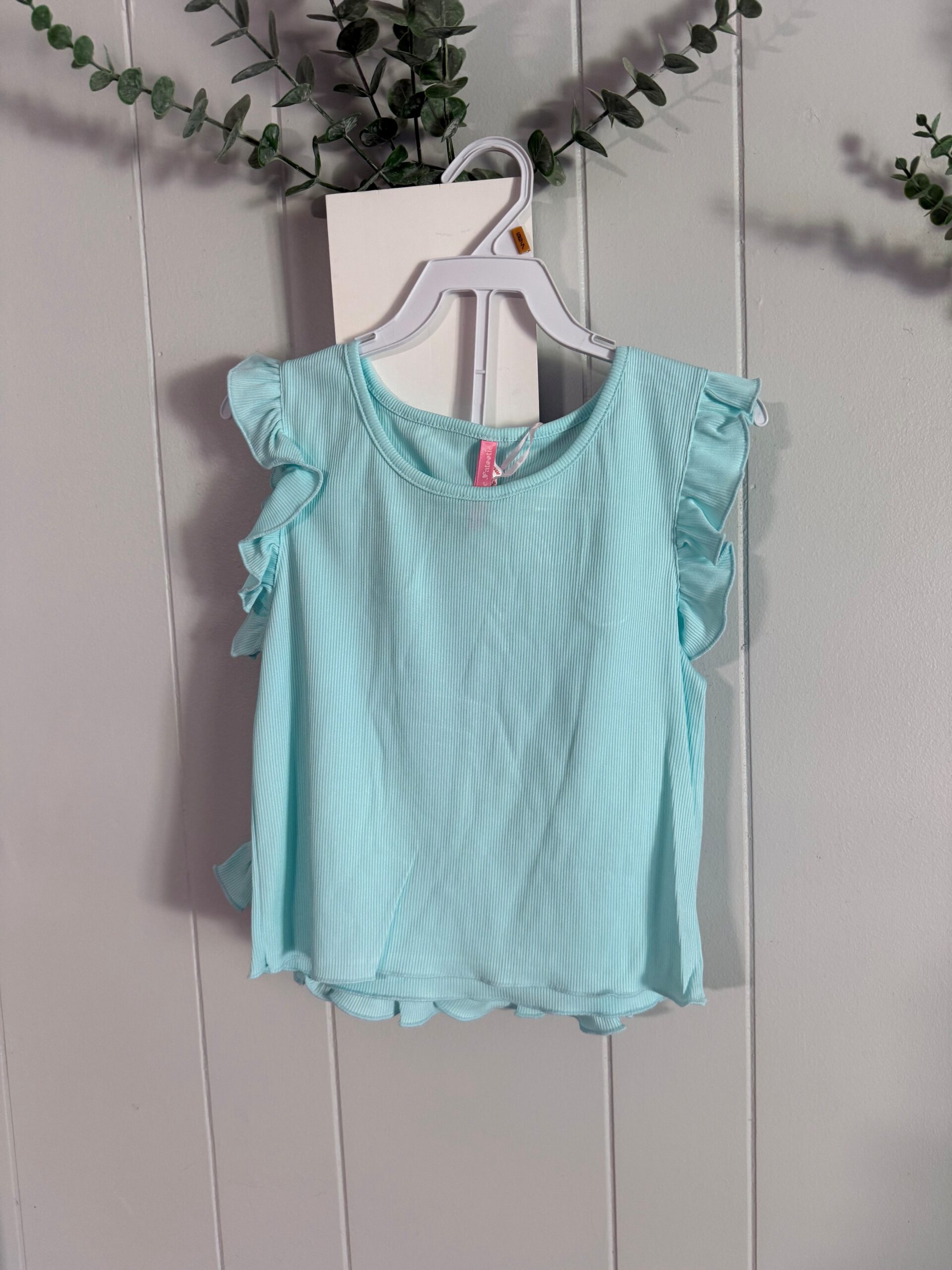 Blue 2 Piece Ribbed Short Set